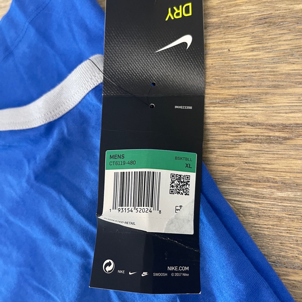 Nike Dri Cotton Basketball Tank Top, CT6119-480 Blue/Grey, Men’s Size XL - Picture 7 of 8